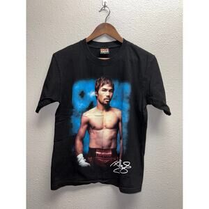 Vintage Manny Pacquiao Shirt Pro Boxer Black Graphic Double Sided Tee Medium